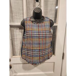 Zara Multi‎ Colored Plaid Sleeve Blouse Women's Size Small
